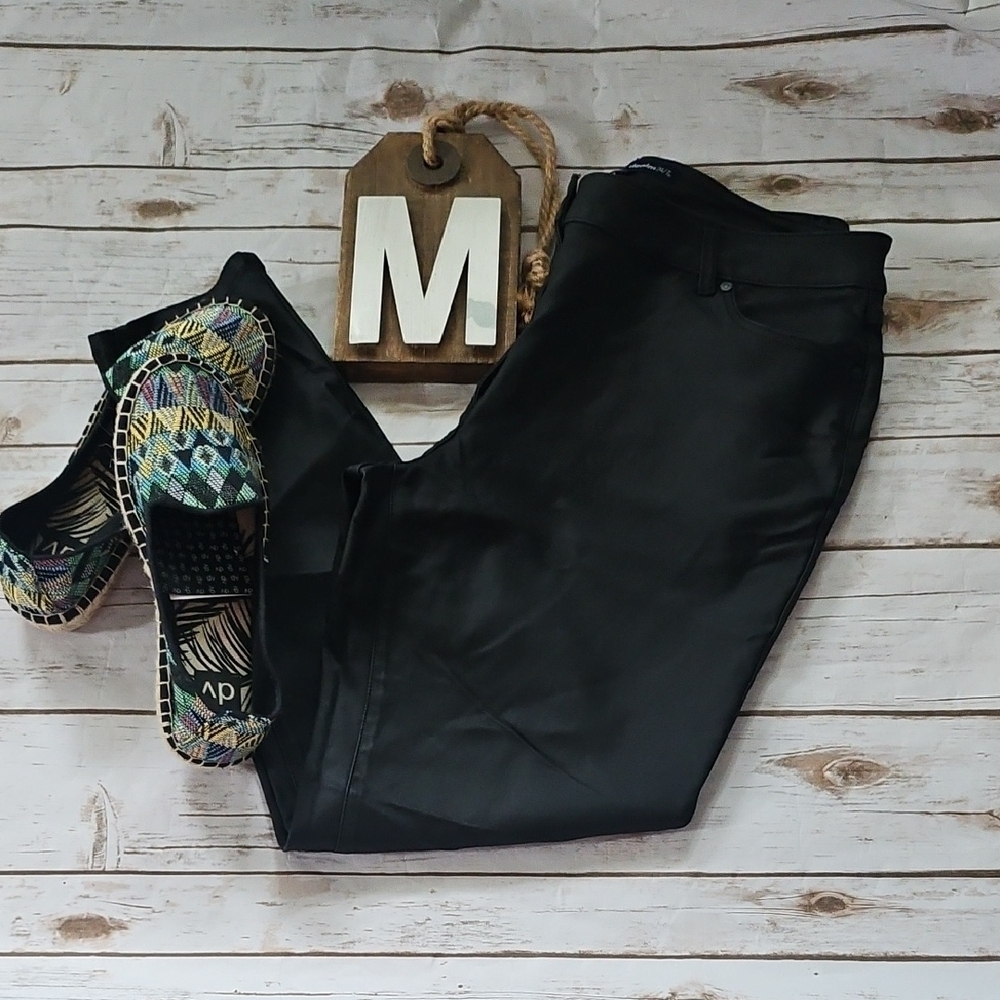 Denim 24/7 Black Faux Leather Pants NWOT